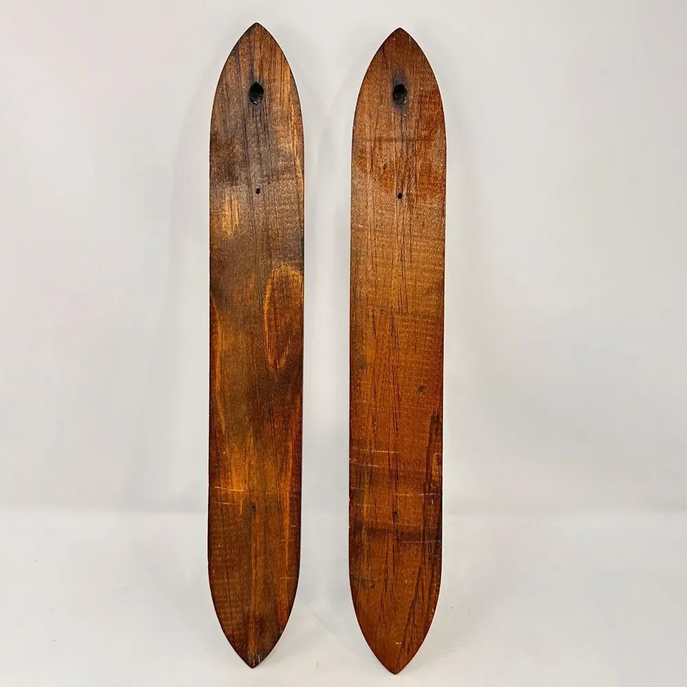Vintage Wood Wall Candle Sconces Pair Gothic Arch Mid Cen Fluted Taper Holders